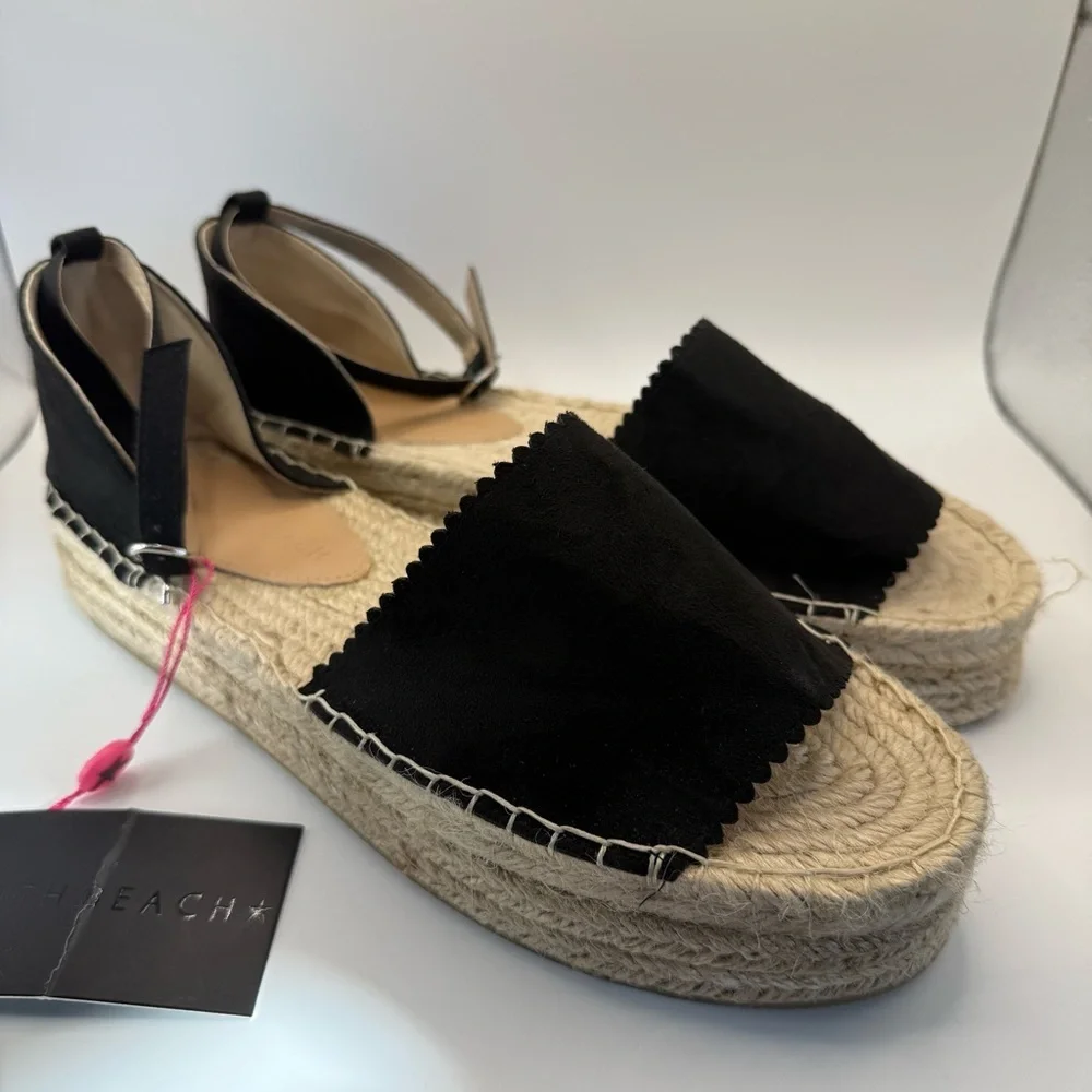 Black Espadrille Flatform Sandals
